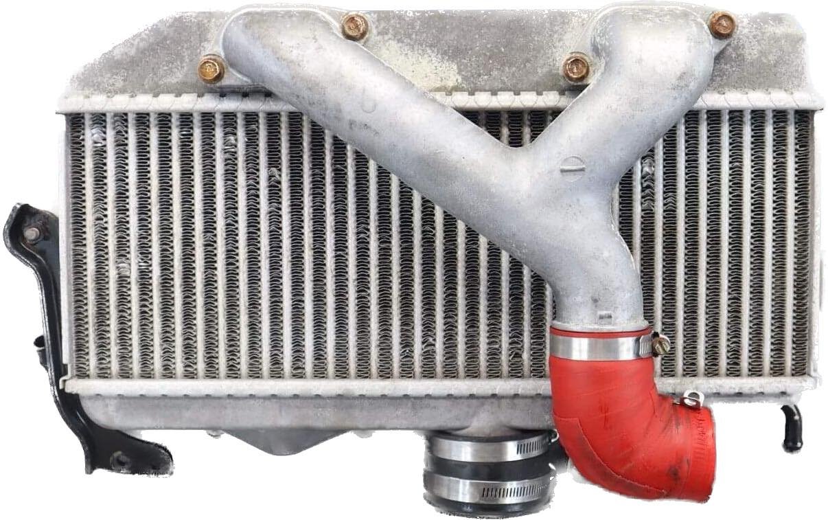 2004-2007 SUBARU WRX STI TMIC TOP MOUNT INTERCOOLER & Y PIPE ELBOW OEM 71K MILES - Image 2