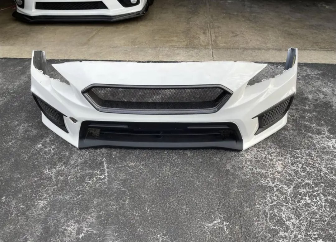 2018+ style WRX STI front bumper pearl white