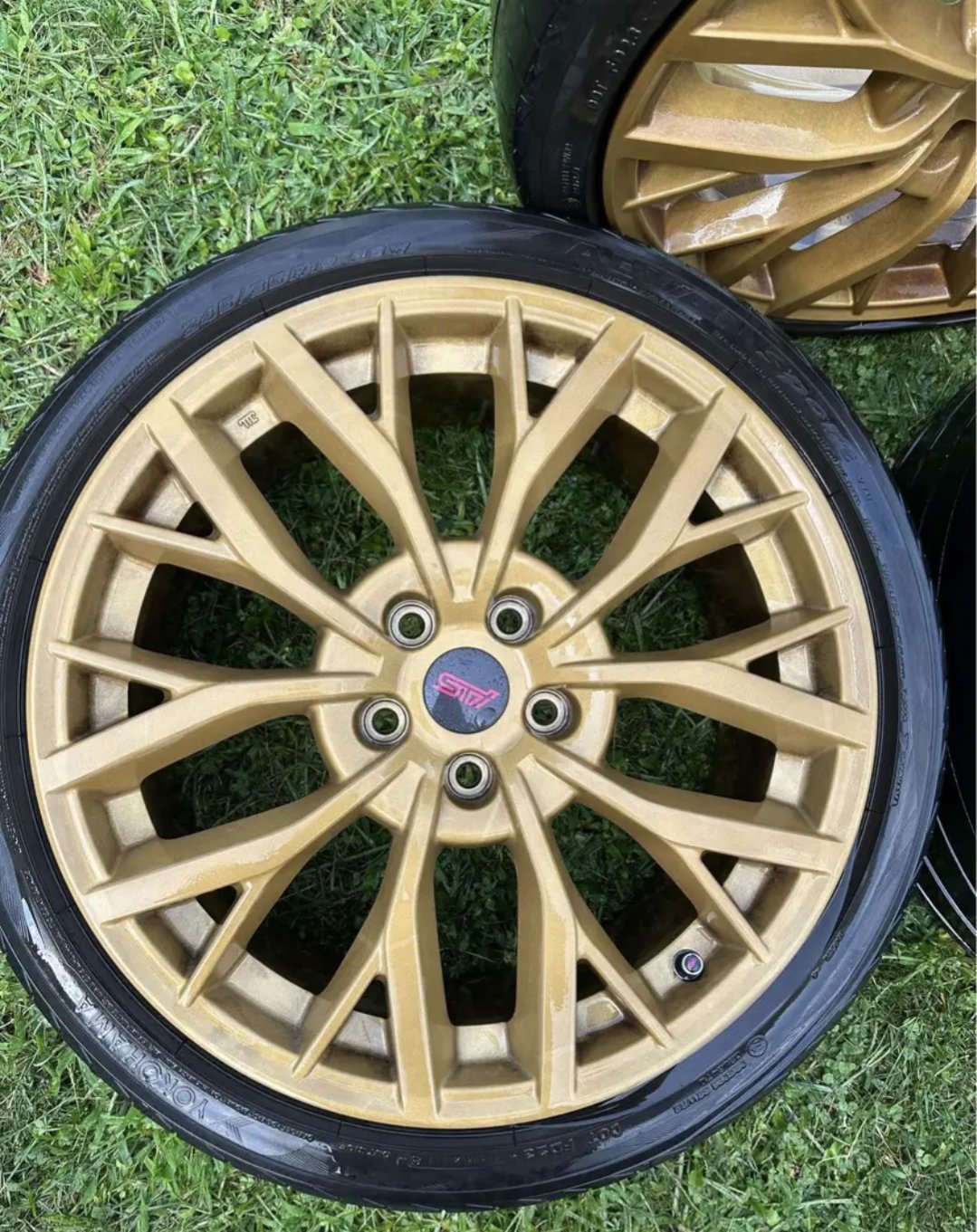 2018+ Subaru Wrx sti wheels powder-coated gold - Image 6