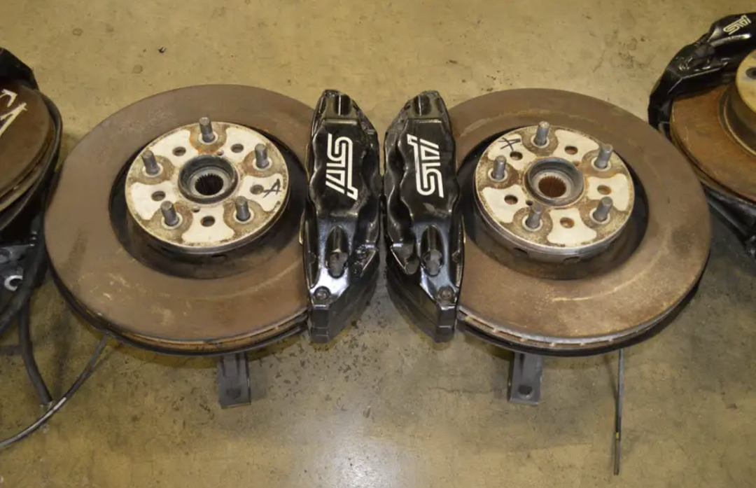 JDM Subaru Impreza WRX STI
OEM 5x114 Brakes Calipers Hubs Knuckles Set GRB 2008-2014 - Image 7