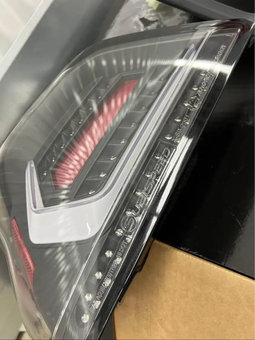 SUBISPEED EVOLUTION TAIL LIGHTS BY OLM CLEAR LENS, BLACK BASE, WHITE BAR - 15-21 WRX/STI - Image 6