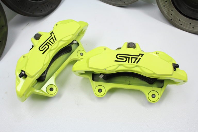 2018-2021 SUBARU WRX STI 6 POT FRONT & REAR BREMBO BRAKE CALIPERS KIT 8K MILES - Image 3